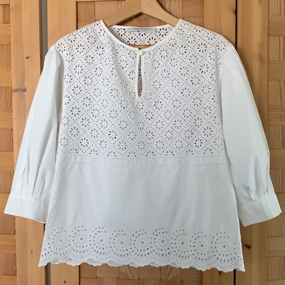 Philosophy di Lorenzo Serafini White Eyelet Blouse 2